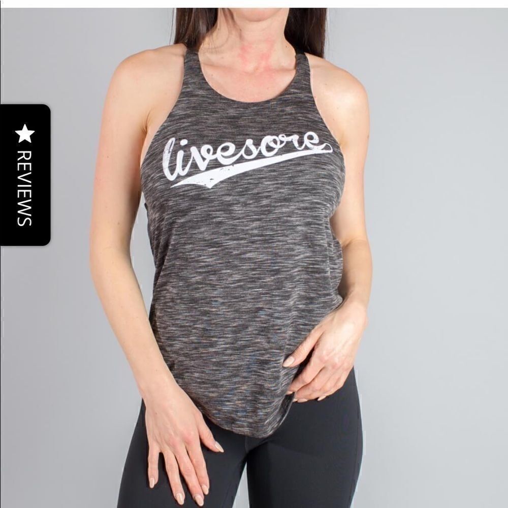 𝅺LIVESORE Luxe false 2 piece “vintage”charcoal tank size med new without tag